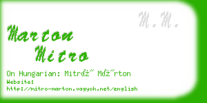 marton mitro business card